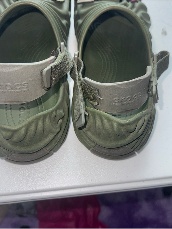 CROCS Olive Green Slip-On Clogs with Money Charm Accents main image 5